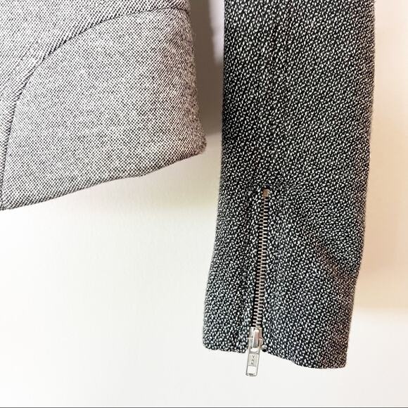 Theory Adashi K Moto Jacket Wool Blend Gray Black Navy Size Small - Picture 4 of 10